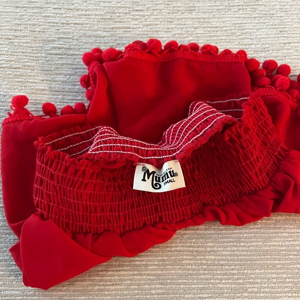 Show Me Your Mumu | Red shorts w Pom Pom’s | Size S | worn only once! - Picture 3 of 3
